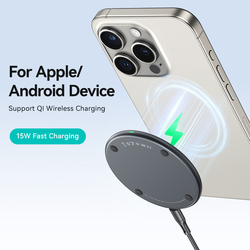 USAMS US-CD223 15W Ultra Slim Wireless Charger Aluminum Alloy Desktop Wireless Charging Pad USAMS US-CD223 15W Ultra Slim Wireless Charger Aluminum Alloy Desktop Wireless Charging Pad